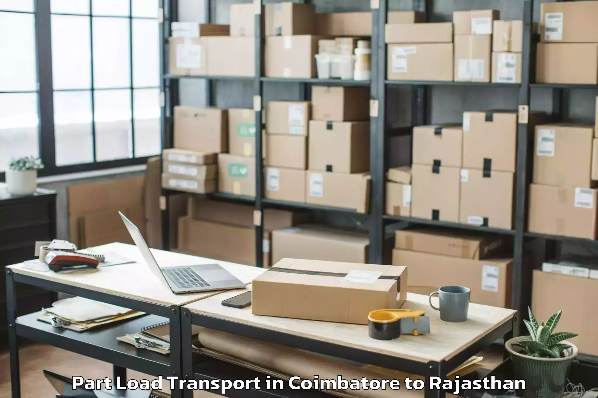 Easy Coimbatore to Sadulshahar Part Load Transport Booking